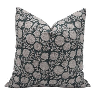 Fabdivine Handmade Block Print Decorative Cushion Cover Thick Linen 18x18 Inch Rajat For Sale