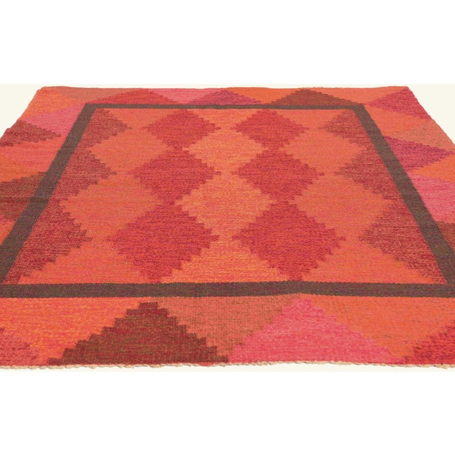 Mid-Century Modern Vintage Swedish Rollakan Rug, 04'08 X 06'07 For Sale - Image 3 of 10