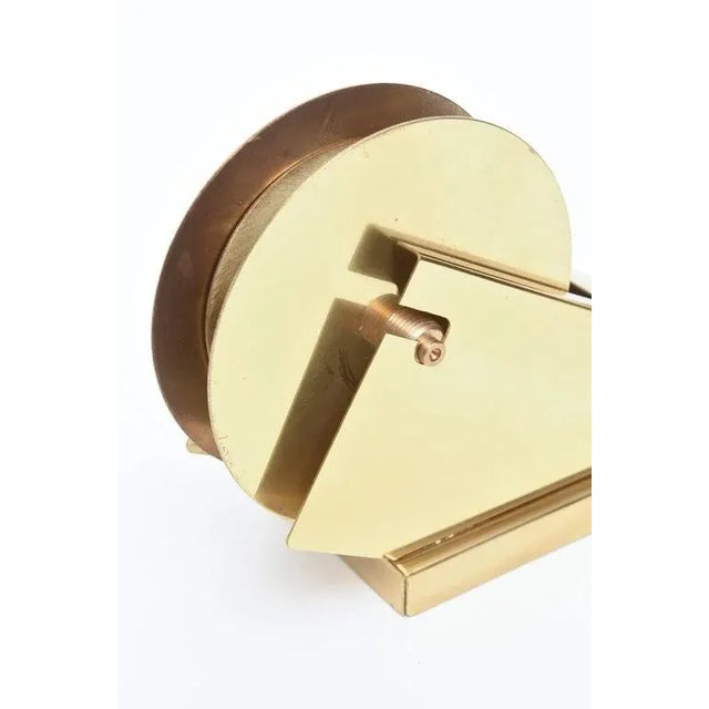 Gold Vintage Modernist Sculptural Brass Tape Dispenser and Tape Holder, 1970's For Sale - Image 8 of 9