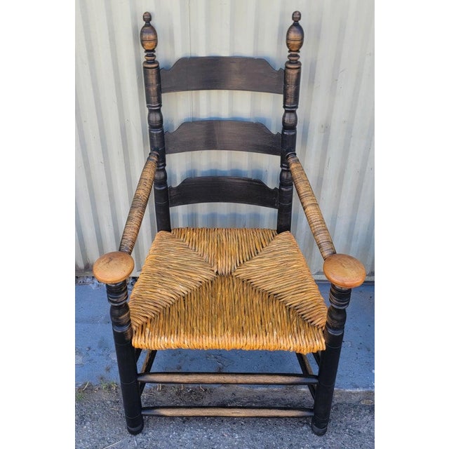 1960s 1960s Ladder Back Arm Chair & Foot Stool Set For Sale - Image 5 of 12
