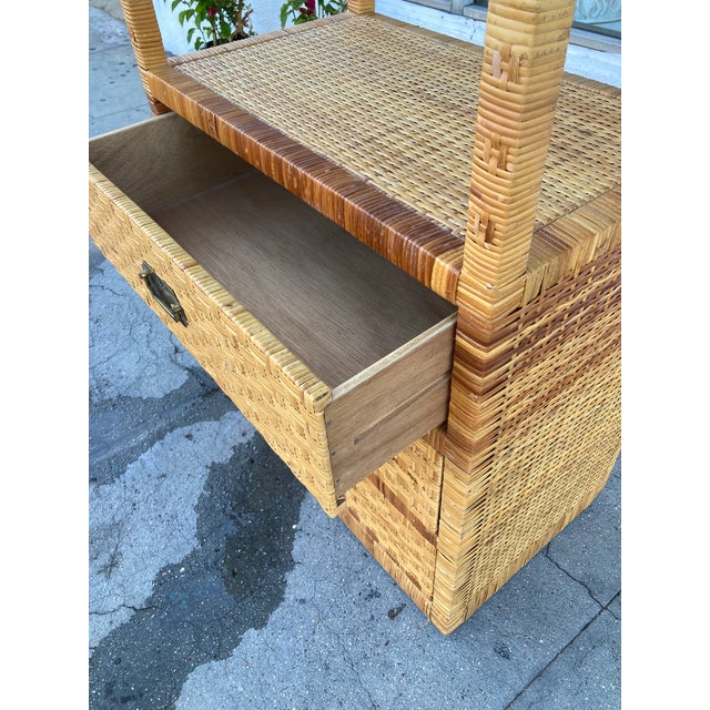 Wood Bielecky Brothers Rattan Etagere Chest For Sale - Image 7 of 13