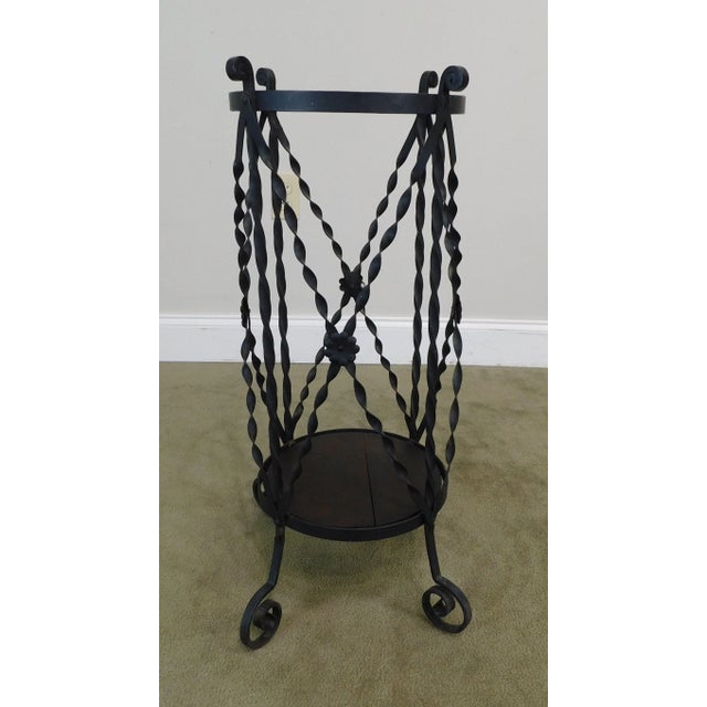 Aesthetic Antique Hand Wrought Iron Umbrella Stand For Sale - Image 9 of 13