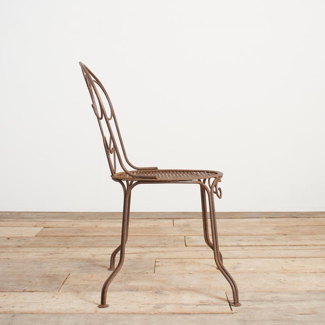 Vintage French Iron Garden Chair, 1920s For Sale - Image 4 of 7