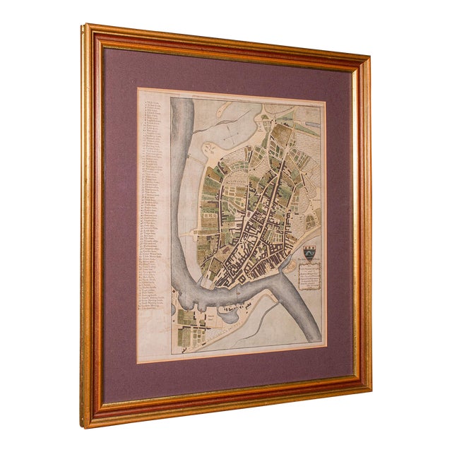 1780's Antique Town Plan Map Poole For Sale