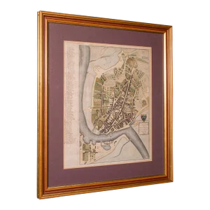 1780's Antique Town Plan Map Poole