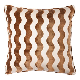 Schumacher X Miles Redd The Wave 24" Pillow in Camel For Sale