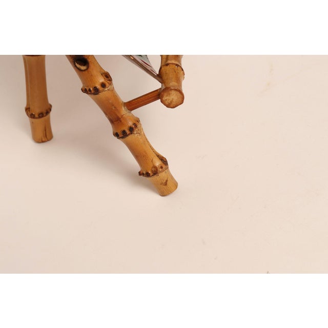 Vintage Diminutive Scorched Bamboo Tabletop Easel / Picture Display For Sale - Image 18 of 18