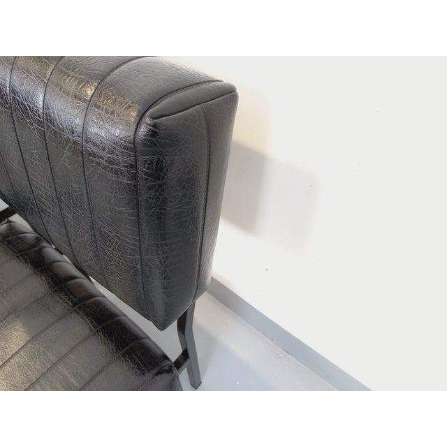 Vintage Modernist Lounge Chairs in Black Imitation Leather and Metal, 1960s, Set of 2 For Sale - Image 12 of 18