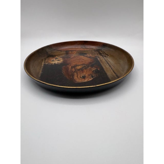 1960s Wooden Tray With Painted Dogs Styled After “Dignity and Impudence” Signed Hand Painted For Sale In New York - Image 6 of 11