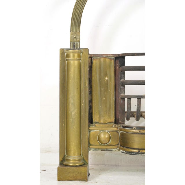 Traditional Antique 19th Century Brass & Iron Coal Fireplace Insert For Sale - Image 3 of 9