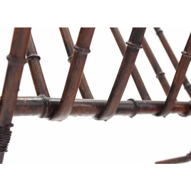 Early 20th Century Vintage Faux Bamboo Magazine Rack For Sale - Image 5 of 8