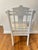 Carved Wood Painted Chair With New Pindler Fabienne in Ecru Fabric Carving has a daisy/flower. Perfect for a bedroom,...