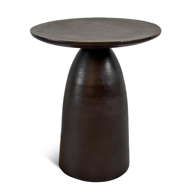 2020s Modern Industrial Copper Bronze Metal Side Table For Sale - Image 5 of 8