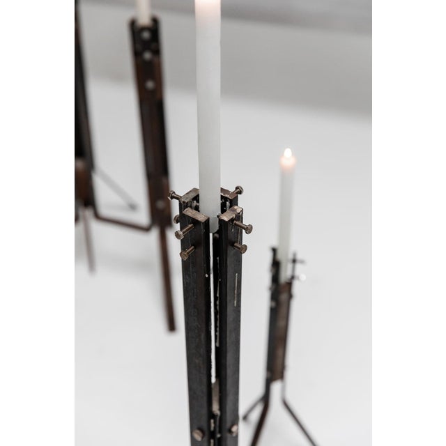 Metal Candlebras by Gerard Kuijpers, 1980s, Set of 4 For Sale - Image 7 of 17