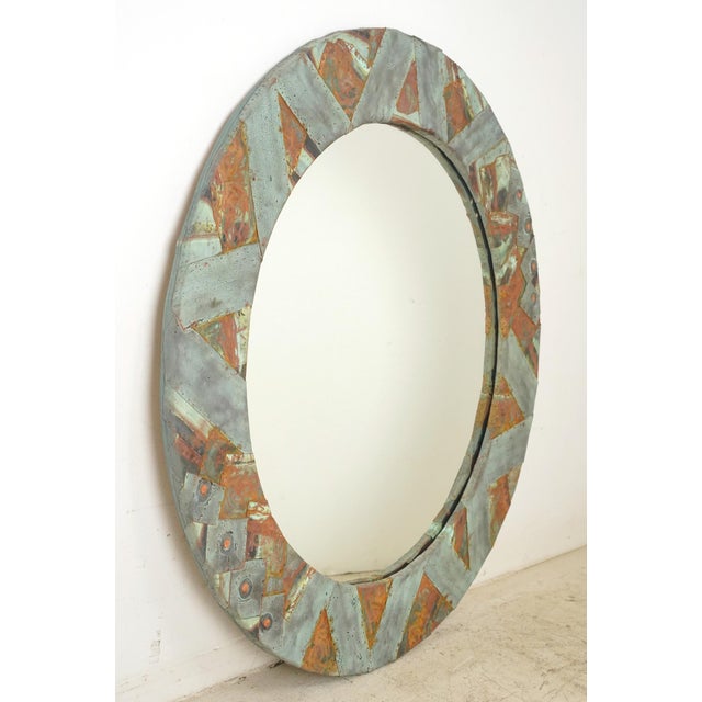 Olde Good Things special collage design wall mirror. This mirror is made from reclaimed copper roofing material. This...