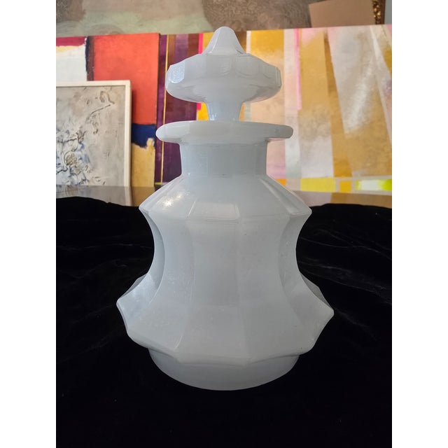 Antique original over 100 years old ( guaranteed) French attributed to Baccarat rock crystal glass opaline perfume bottle....