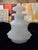 Antique original over 100 years old ( guaranteed) French attributed to Baccarat rock crystal glass opaline perfume bottle....