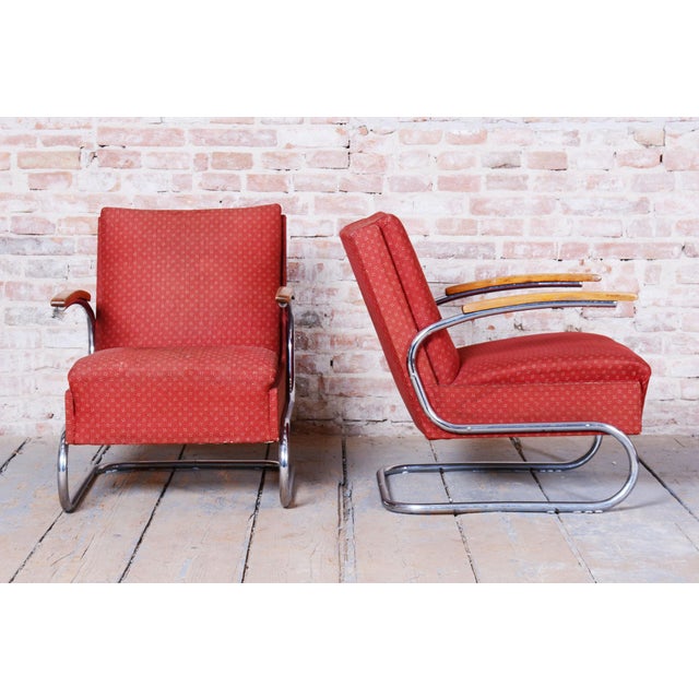 Set of Bauhaus Armchairs in Chrome attributed to M Breuer for Mücke-Melder, Czech, 1930s For Sale - Image 9 of 12