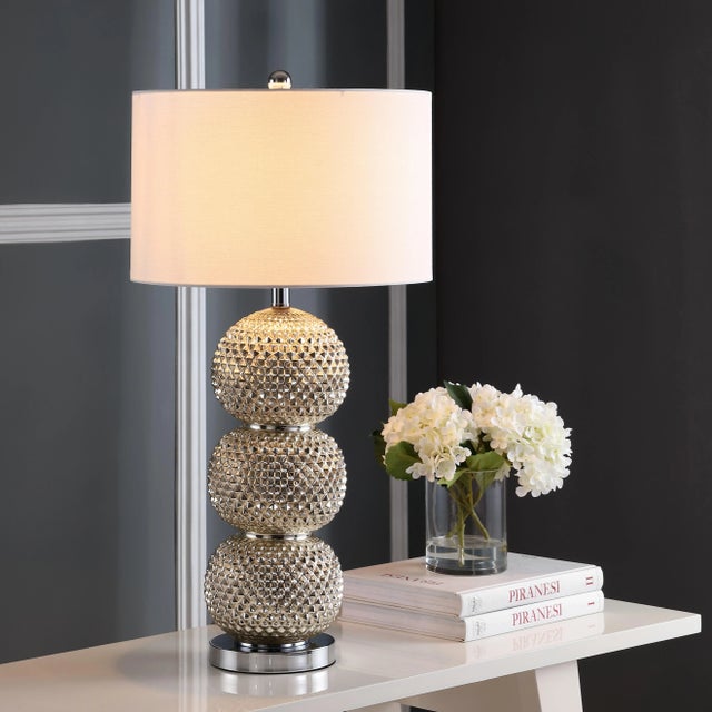 Stacked Decorative Orb Table Lamp - Chrome For Sale - Image 4 of 5