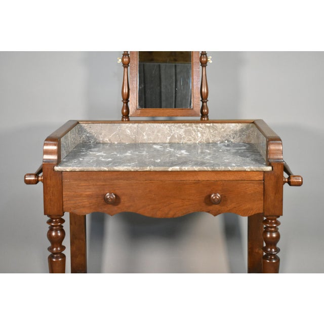 French Louis Philippe Style Washstand in Oak, 1920s For Sale - Image 9 of 16