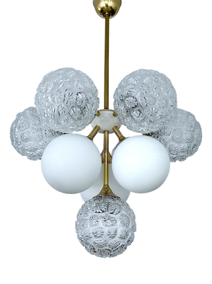 Large Italian Grape Pendant Light in Glass, 1960s