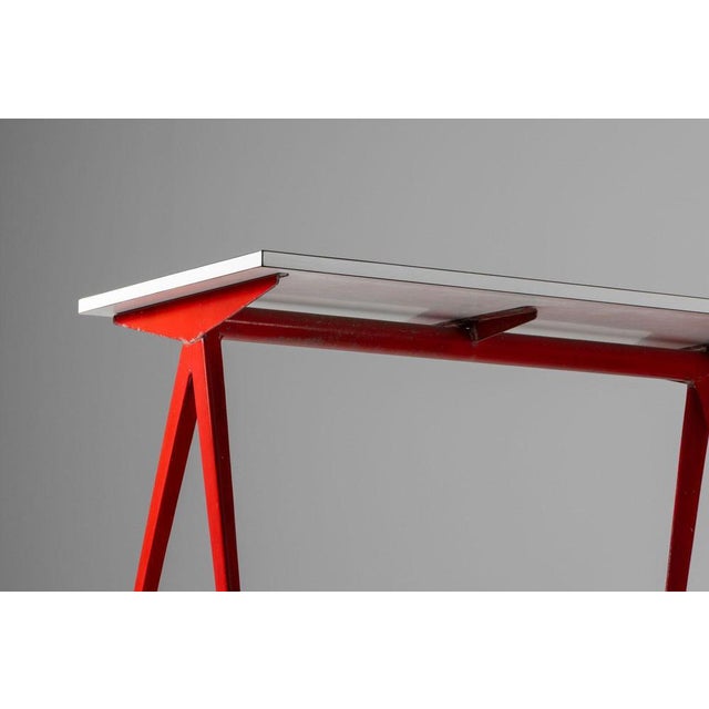512 Compass Table Red by Jean Prouvé, France, 1953 For Sale - Image 11 of 18