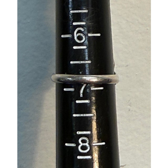 1970s Navajo Turquoise Sterling Silver Rj Robert Johnson Ring Native American Signed Size 6.75 For Sale - Image 5 of 5