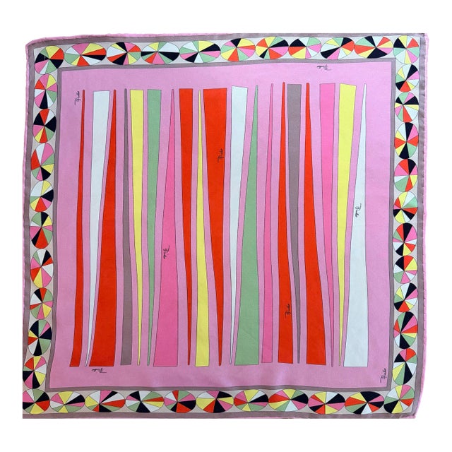 Pucci Geometric Multicolor Silk Scarf 2000 For Sale