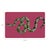 Modern Serpent Raspberry Vegan Leather Rectangle Placemat, Set of 4 For Sale - Image 3 of 5