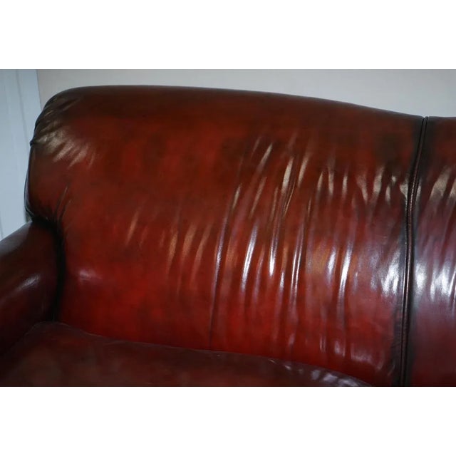 Reddish Brown Leather Sofa For Sale - Image 10 of 18