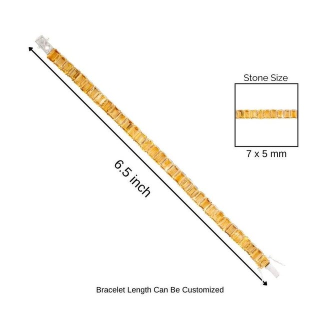 925 Sterling Silver Octgaon Cut Prong Setting Gemstone Tennis Bracelet For Sale - Image 9 of 11