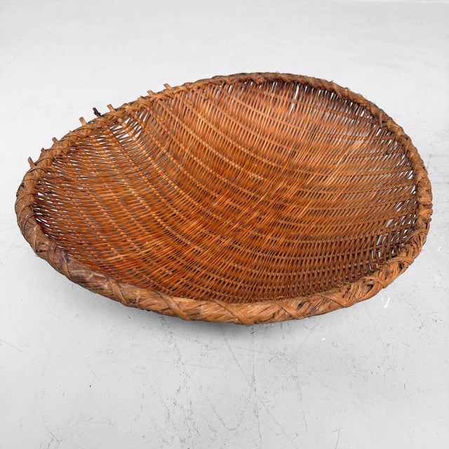 Mid-Century Modern Vintage Japanese Bamboo Zaru Drying Basket, 1960s For Sale - Image 3 of 10