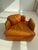 Vintage Italian Cognac Leather Confidential Lounge Chair by Alberto Rosselli for Saporiti, 1970s For Sale - Image 9 of 18
