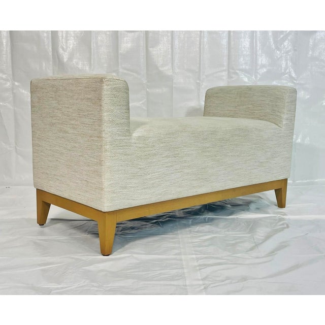 2020s Custom Los Angeles Upholstered Bench With Solid Wood Base For Sale - Image 5 of 17