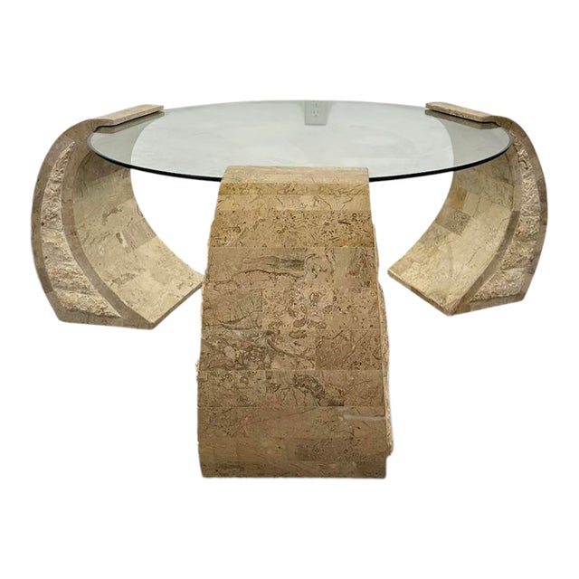 Faux Travertine Coffee Table by Magnussen Home For Sale