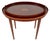 Sheraton Style Parquetry Inlaid Mahogany Oval Tray and Drinks Table. Table: 27.5" H x 32.25" W x 21.75" D. Provenance:...