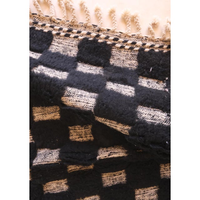 Textile Moroccan Textured Checkerboard Rug - 5 X 4 Ft For Sale - Image 7 of 8