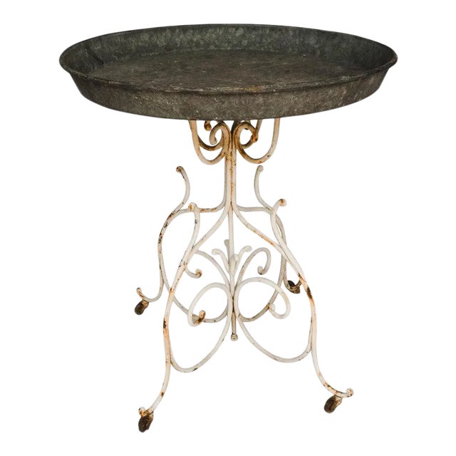 Zinc Top Garden Table or Plant Stand Chairish