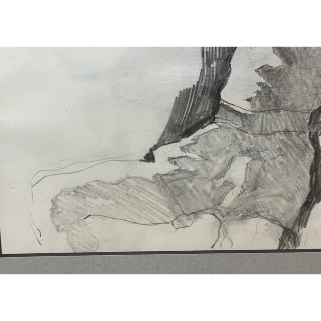 Vintage 1974 Original S Stirling Stylized Pencil Boxer Boxing Drawing Sketch For Sale - Image 9 of 10