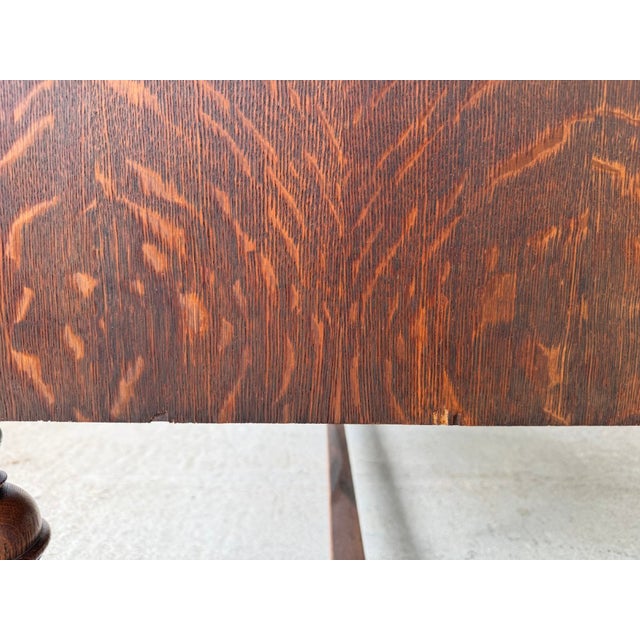 Early 20th Century J.B. Van Sciver Co. Refinished Antique Oak Sideboard With Mirrored Gallery & Turned Legs For Sale - Image 13 of 13