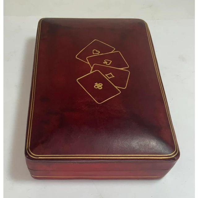 Italian Vintage Italian Leather Box For Sale - Image 3 of 10