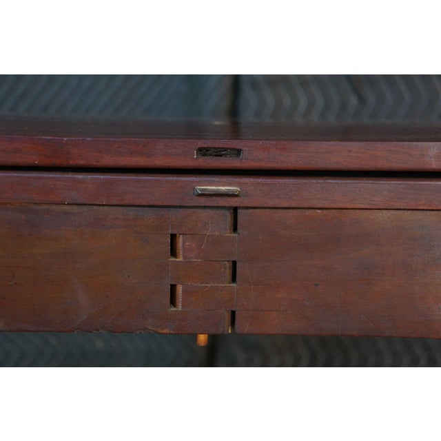 Antique Early 19th C. American Federal Serpentine Mahogany Console Game Table For Sale - Image 11 of 18