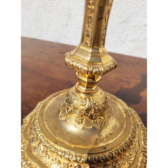 Candleholders in Mercury-Gilt Bronze, Set of 2 For Sale - Image 6 of 15