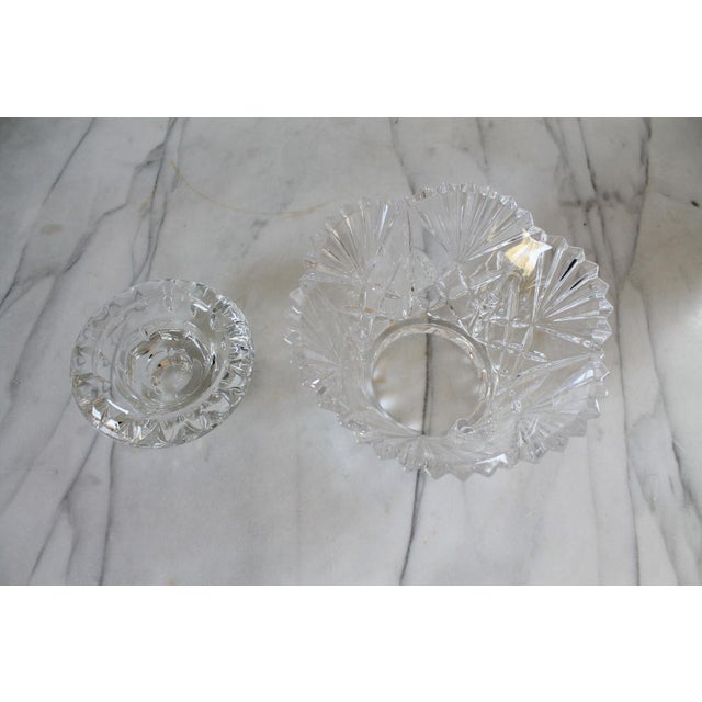Vintage Bolsius France Clear Crystal Glass Taper or Tealight Candle Holder For Sale In Milwaukee - Image 6 of 8