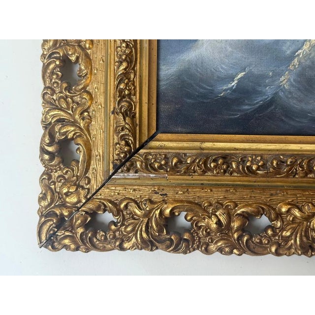 Gold After Thomas Luny, English Marine Scene, 1880s, Painting on Canvas, Framed For Sale - Image 8 of 14