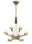 Mid-Century Modern Brass and Murano Glass 6 Arms Light Fixture Chandelier For Sale - Image 3 of 7