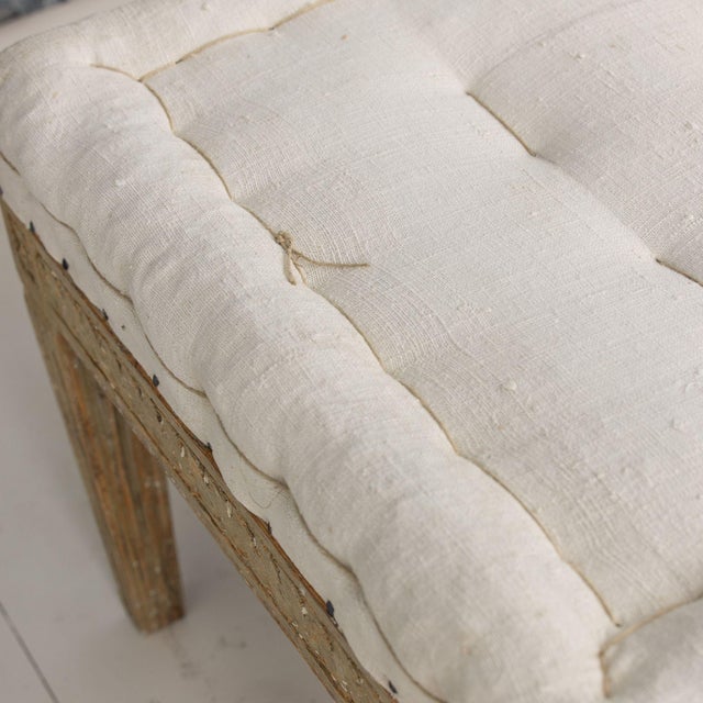 19th C. Swedish Gustavian Period Footstool or Bench in Original Paint For Sale - Image 16 of 18