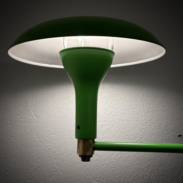 Gold Modernist Adjustable Wall Lamp in Steel and Brass from Upsala Armaturfabrik, Sweden, 1940s For Sale - Image 8 of 15