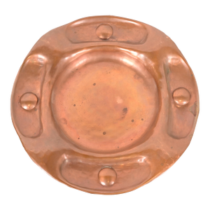 Gustav Stickley Signed Hammered Copper Ashtray or Catchall, Circa 1910