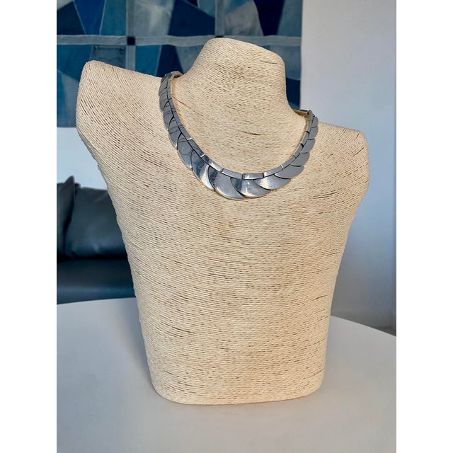 Sterling Silver Taxco Interlocking Shingle Scale Necklace (After Antonio Pineda) For Sale - Image 13 of 18